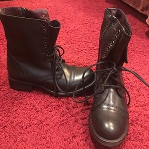 Steve Madden Black Combat Boots